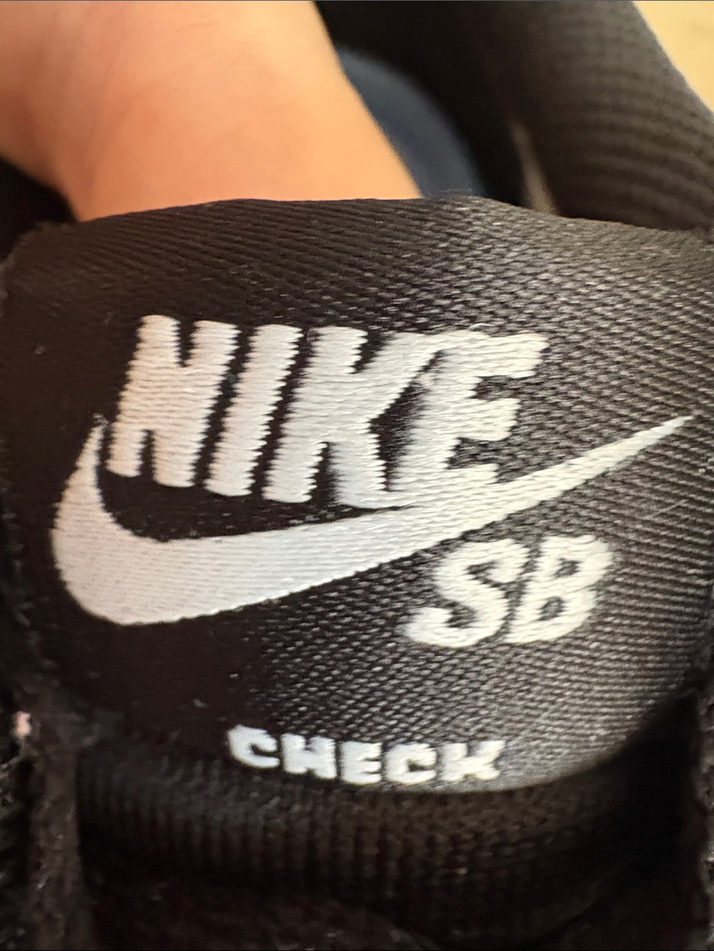Nike SB Check Black Sneakers with White Swoosh - Picture 5 of 7
